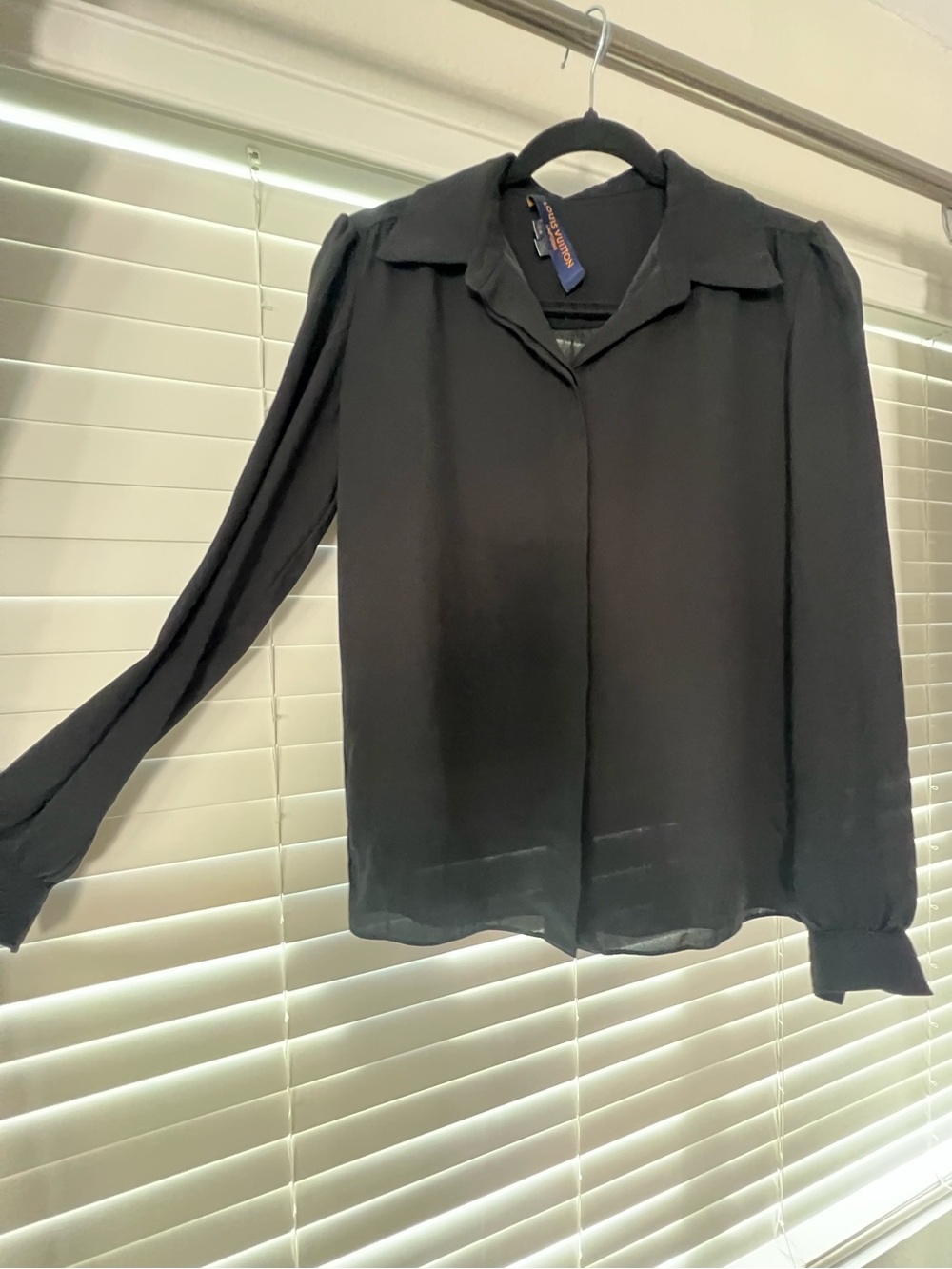 Authentic Louis Vuitton Uniforms Black Long Sleeve Blouse Shirt. Size 34 / 4